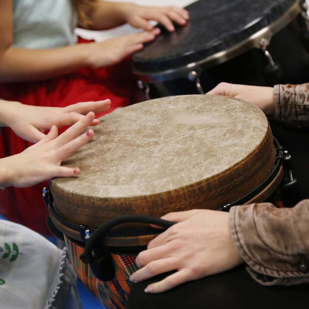 Children playing drums